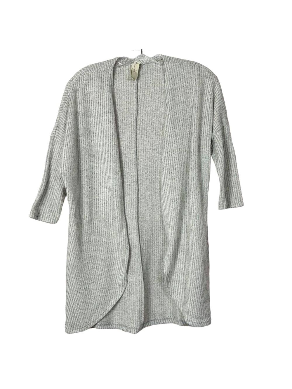 Stitch Fix Allison Joy Women's Open Front Tight Knit Cardigan Sweater Gray Small